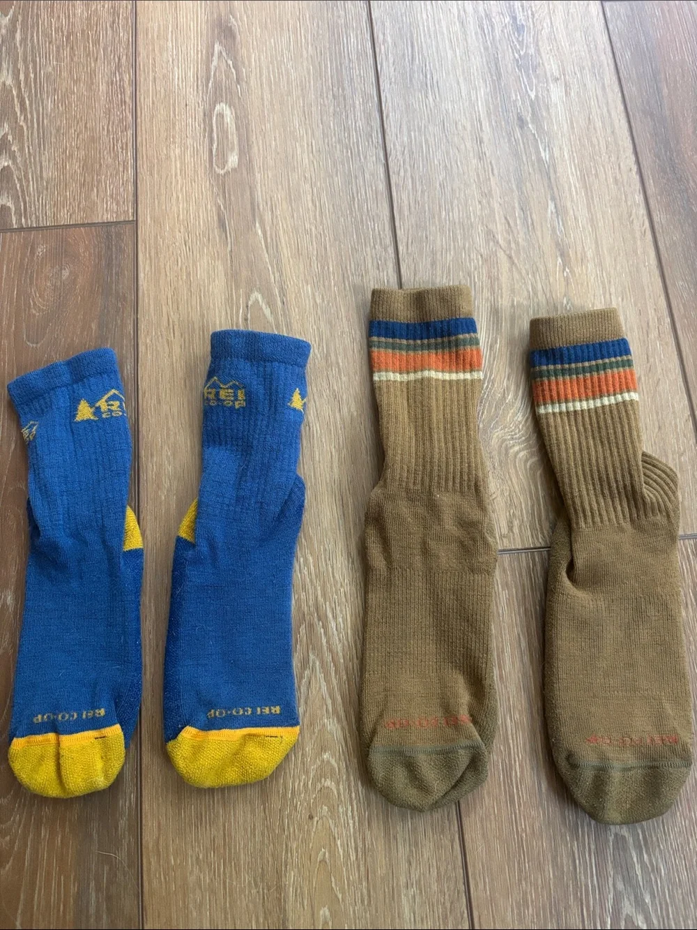 Boys Socks - REI COOP Blue & Yellow and Brown Striped Pairs
